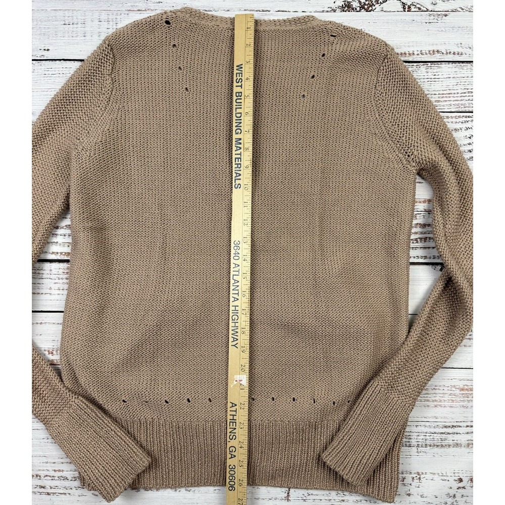 T by Alexander Wang Brown Button‎ Down Knit Sweater Cardigan V-Neck Cotton Sz S - Picture 5 of 6